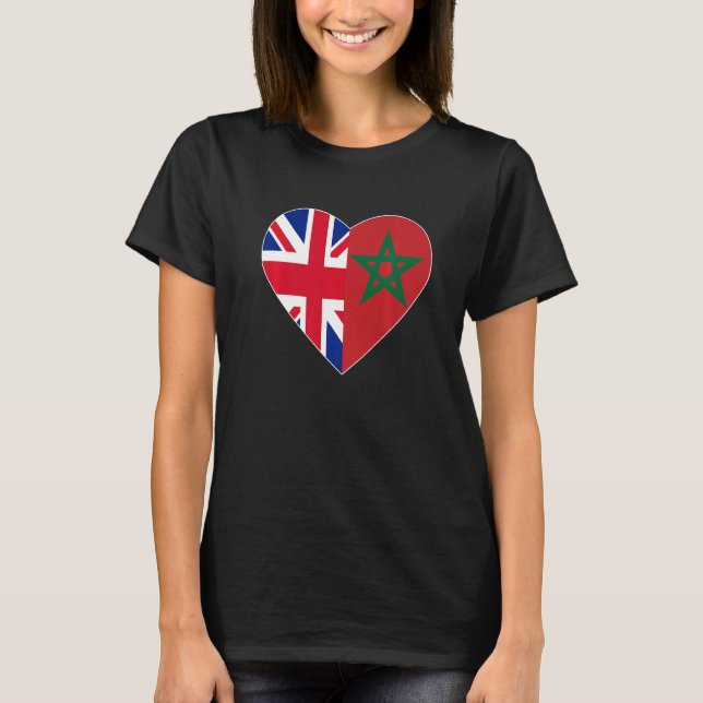 Morocco UK Flag British Moroccan Love Morocco Prem T-Shirt (Front)