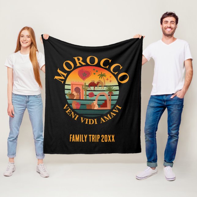 MOROCCO Veni Vidi Amavi Group Vacation Family  Fleece Blanket (In Situ)