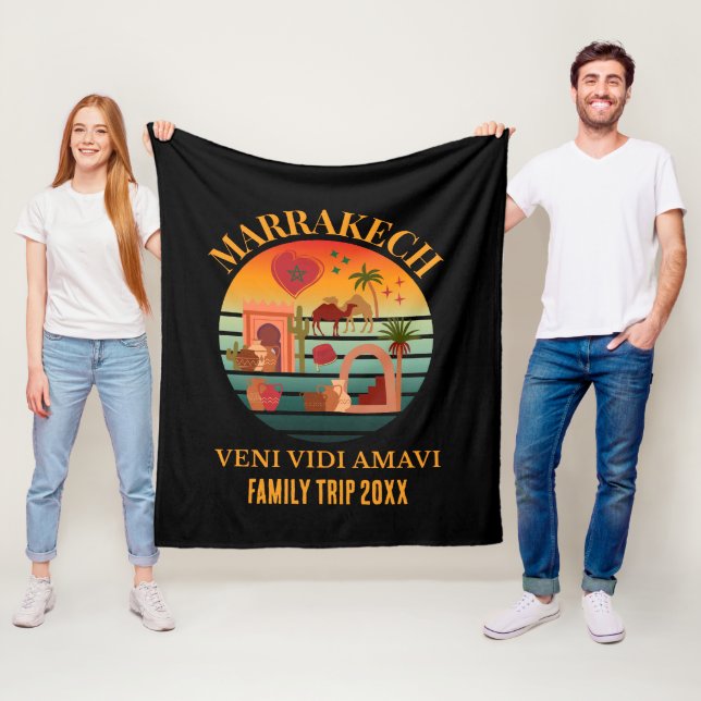 Morocco Veni Vidi Amavi Group Vacation MARAKKESH  Fleece Blanket (In Situ)