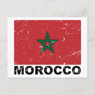 Morocco Vintage Flag Postcard