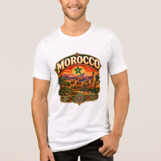 Morocco Vintage Mountain Travel Poster Moroccan Tri-Blend Shirt