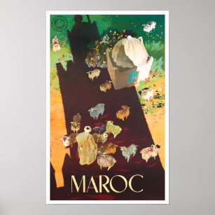 Morocco vintage travel poster