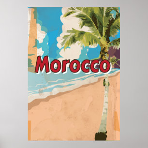 Morocco Vintage vacation Poster