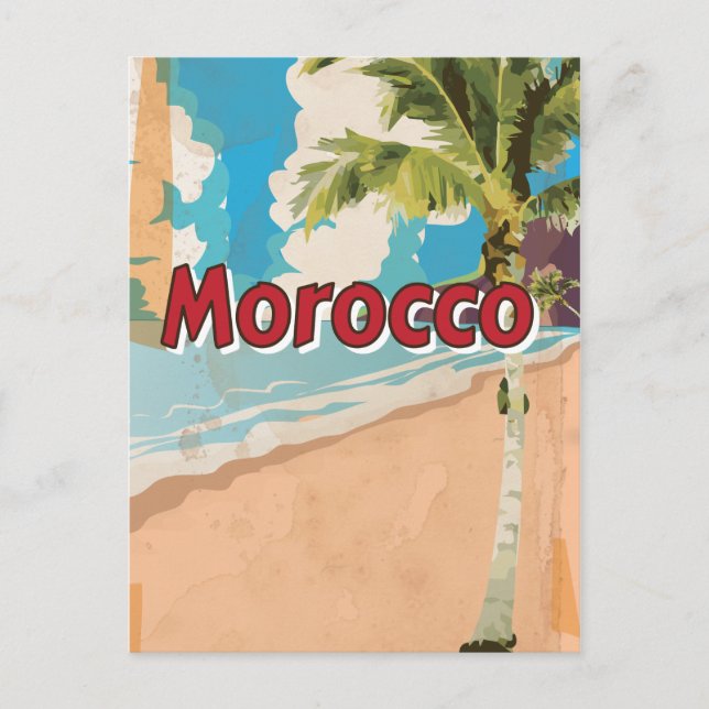 Morocco Vintage vacation Poster Postcard (Front)