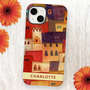 Morocco Watercolor City Personalised iPhone 14 Case