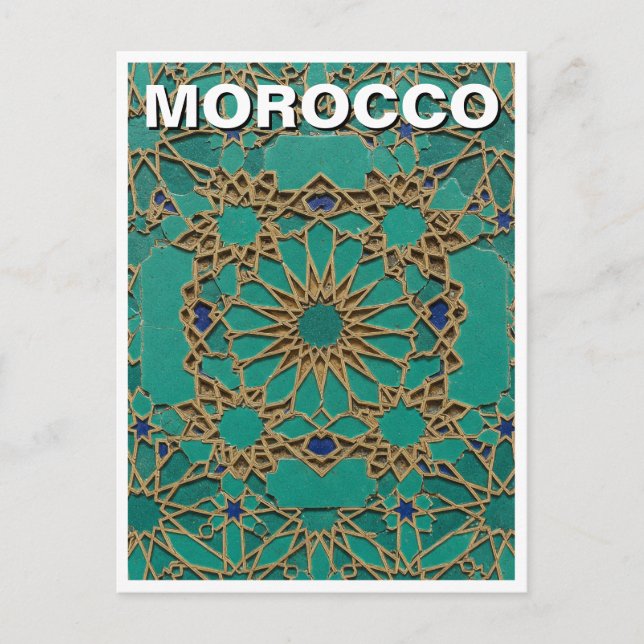 Morocco zellij Tile Travel Postcard (Front)