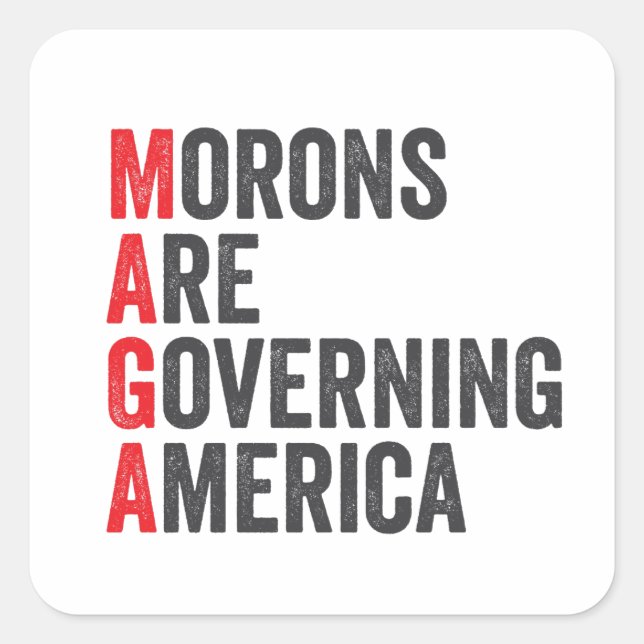 Morons Are Governing America 4th of July  Square Sticker (Front)
