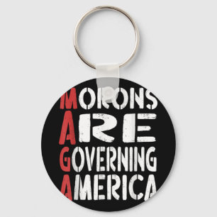 Morons Are Governing America Funny Tee _1  Key Ring