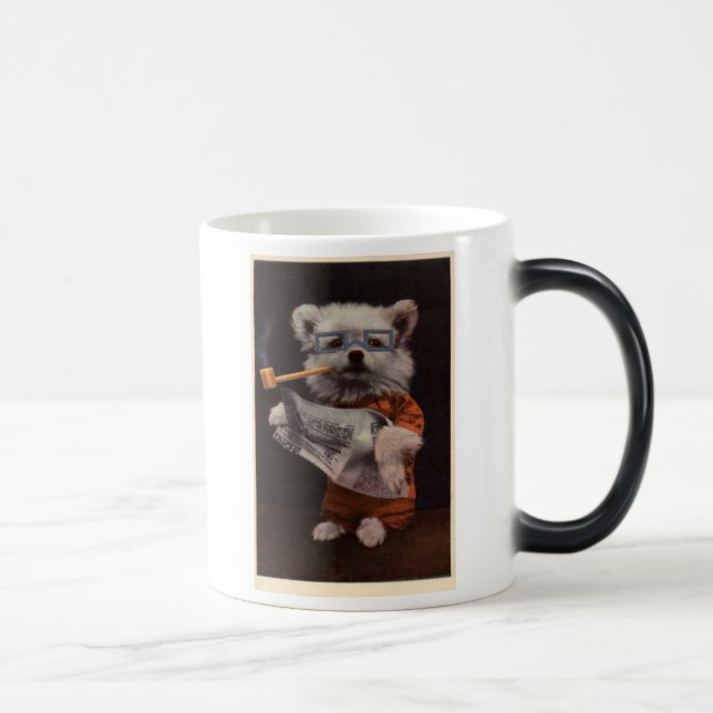 Morphing Mug: Puppy Pipe Smoker Magic Mug (Right)