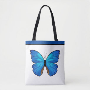 Morpho Blue Butterfly with Name Tote Bag