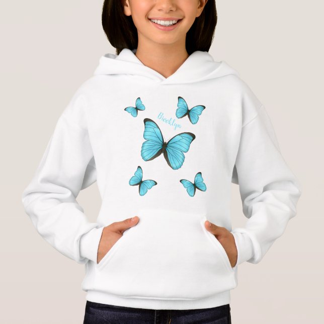 Morpho butterflies cartoon illustration  (Front)