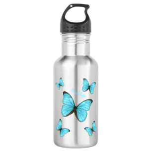 Morpho butterflies cartoon illustration 532 ml water bottle