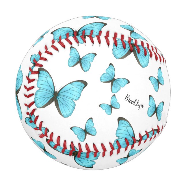 Morpho butterflies cartoon illustration  baseball (Front Left)