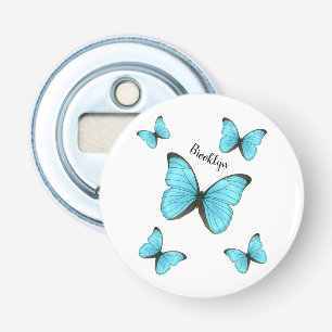 Morpho butterflies cartoon illustration bottle opener