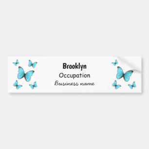 Morpho butterflies cartoon illustration bumper sticker