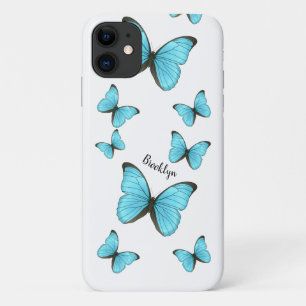 Morpho butterflies cartoon illustration Case-Mate iPhone case