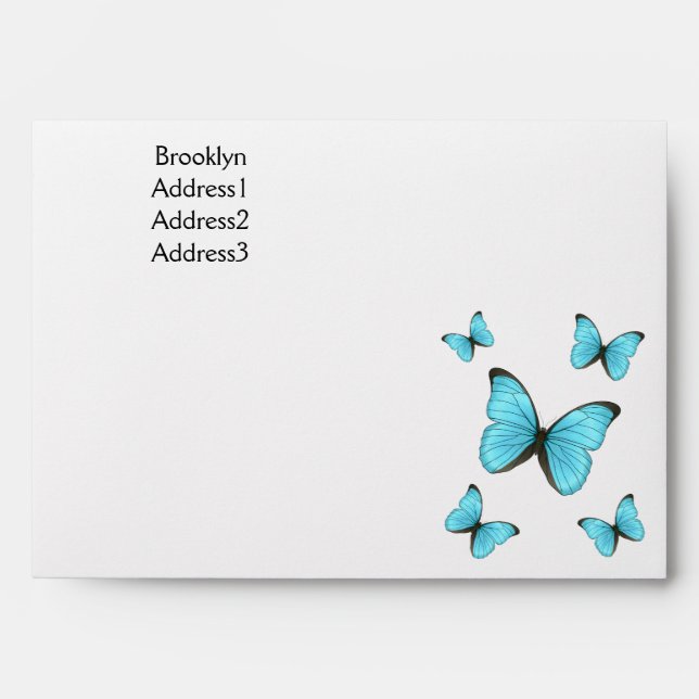 Morpho butterflies cartoon illustration  envelope (Front)