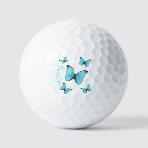 Morpho butterflies cartoon illustration golf balls