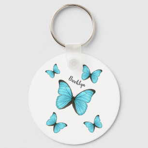 Morpho butterflies cartoon illustration  key ring