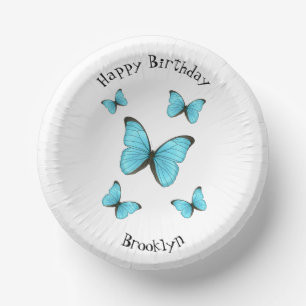 Morpho butterflies cartoon illustration paper plate