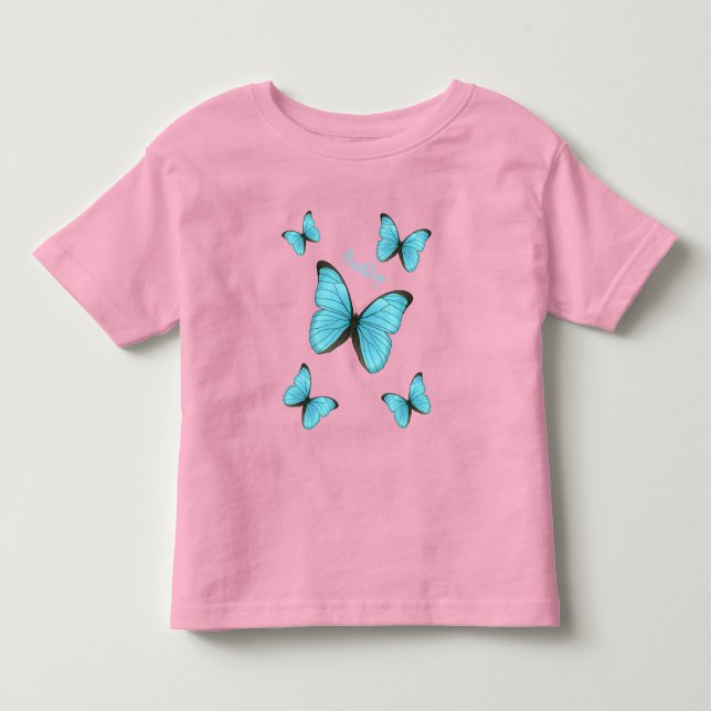 Morpho butterflies cartoon illustration toddler T-Shirt (Front)