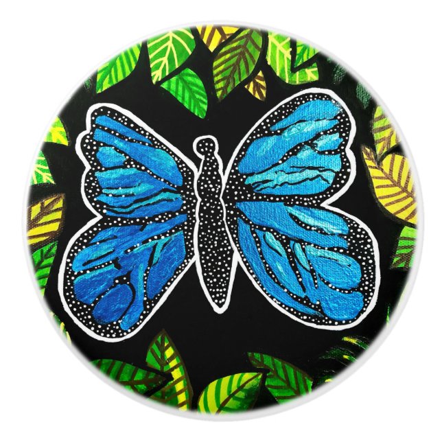 Morpho Butterfly Ceramic Knob (Front)
