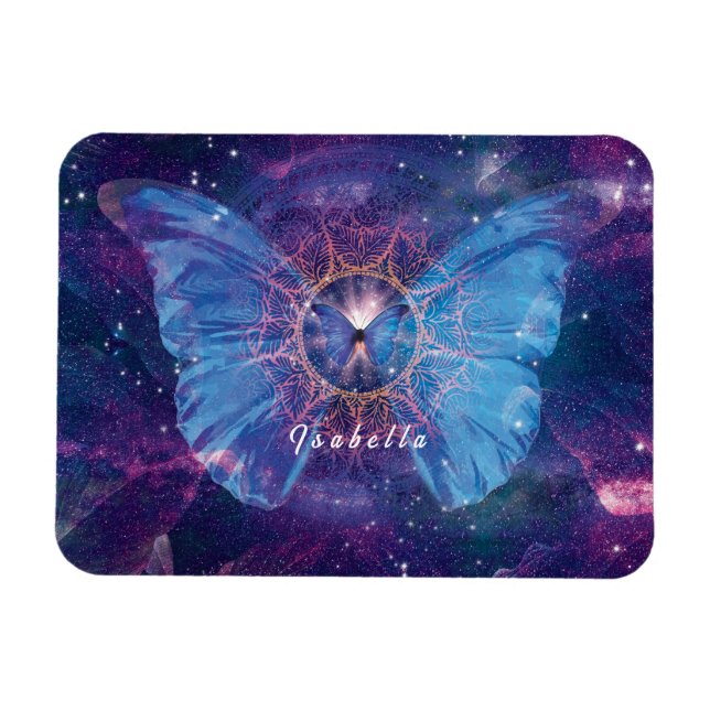 Morpho butterfly / Galaxy Mandala  Magnet (Horizontal)
