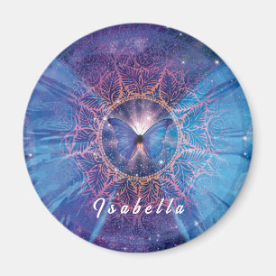 Morpho butterfly / Galaxy Mandala Magnet