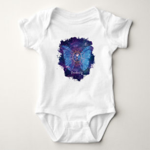 Morpho butterfly / Galaxy Mandala  Paper Coaster Baby Bodysuit