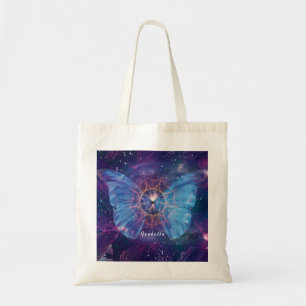 Morpho butterfly / Galaxy Mandala Paper Coaster Tote Bag