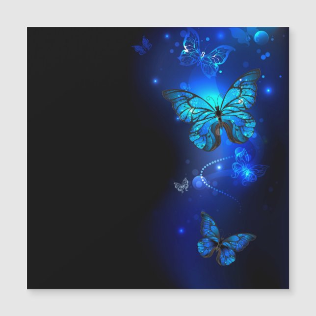 Morpho Butterfly in the Dark Background (Front)