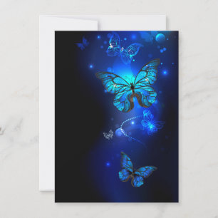 Morpho Butterfly in the Dark Background