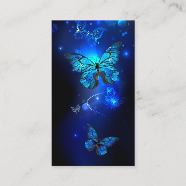 Morpho Butterfly in the Dark Background Appointment Card (Front)