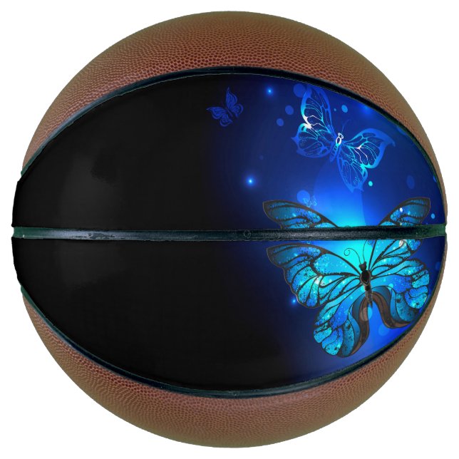 Morpho Butterfly in the Dark Background Basketball (Front)