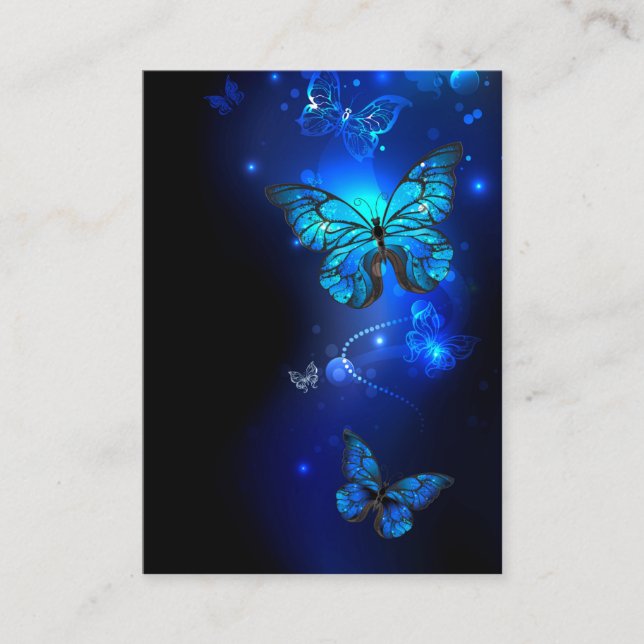 Morpho Butterfly in the Dark Background Business Card (Front)
