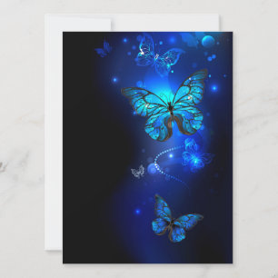Morpho Butterfly in the Dark Background Card