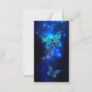 Morpho Butterfly in the Dark Background Card