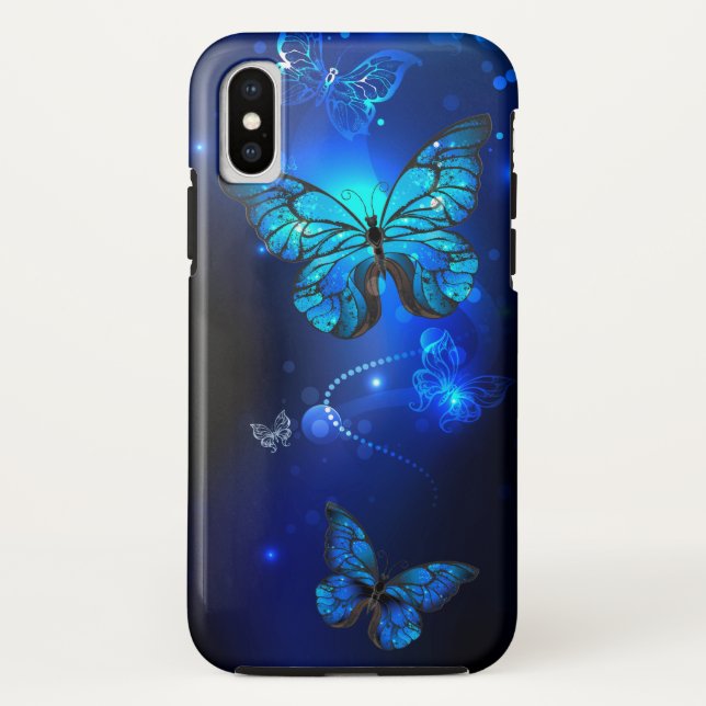 Morpho Butterfly in the Dark Background Case-Mate iPhone Case (Back)