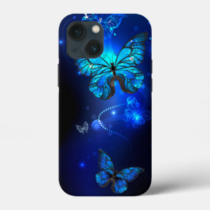 Morpho Butterfly in the Dark Background iPhone 13 Mini Case