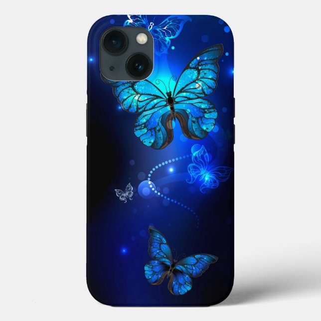 Morpho Butterfly in the Dark Background Case-Mate iPhone Case (Back)
