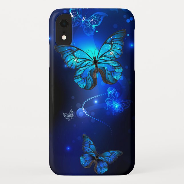 Morpho Butterfly in the Dark Background Case-Mate iPhone Case (Back)