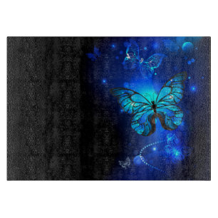 Morpho Butterfly in the Dark Background Cutting Board