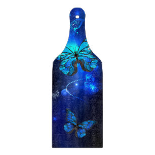 Morpho Butterfly in the Dark Background Cutting Board