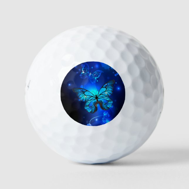 Morpho Butterfly in the Dark Background Golf Balls (Front)
