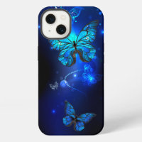 Morpho Butterfly in the Dark Background