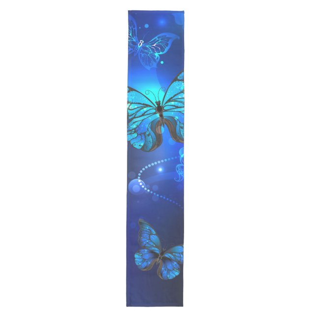 Morpho Butterfly in the Dark Background Medium Table Runner (Front)