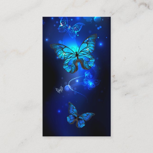 Morpho Butterfly in the Dark Background Referral Card (Front)
