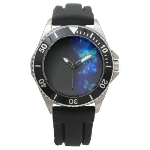 Morpho Butterfly in the Dark Background Watch
