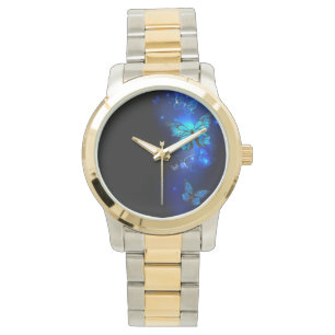 Morpho Butterfly in the Dark Background Watch