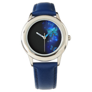 Morpho Butterfly in the Dark Background Watch